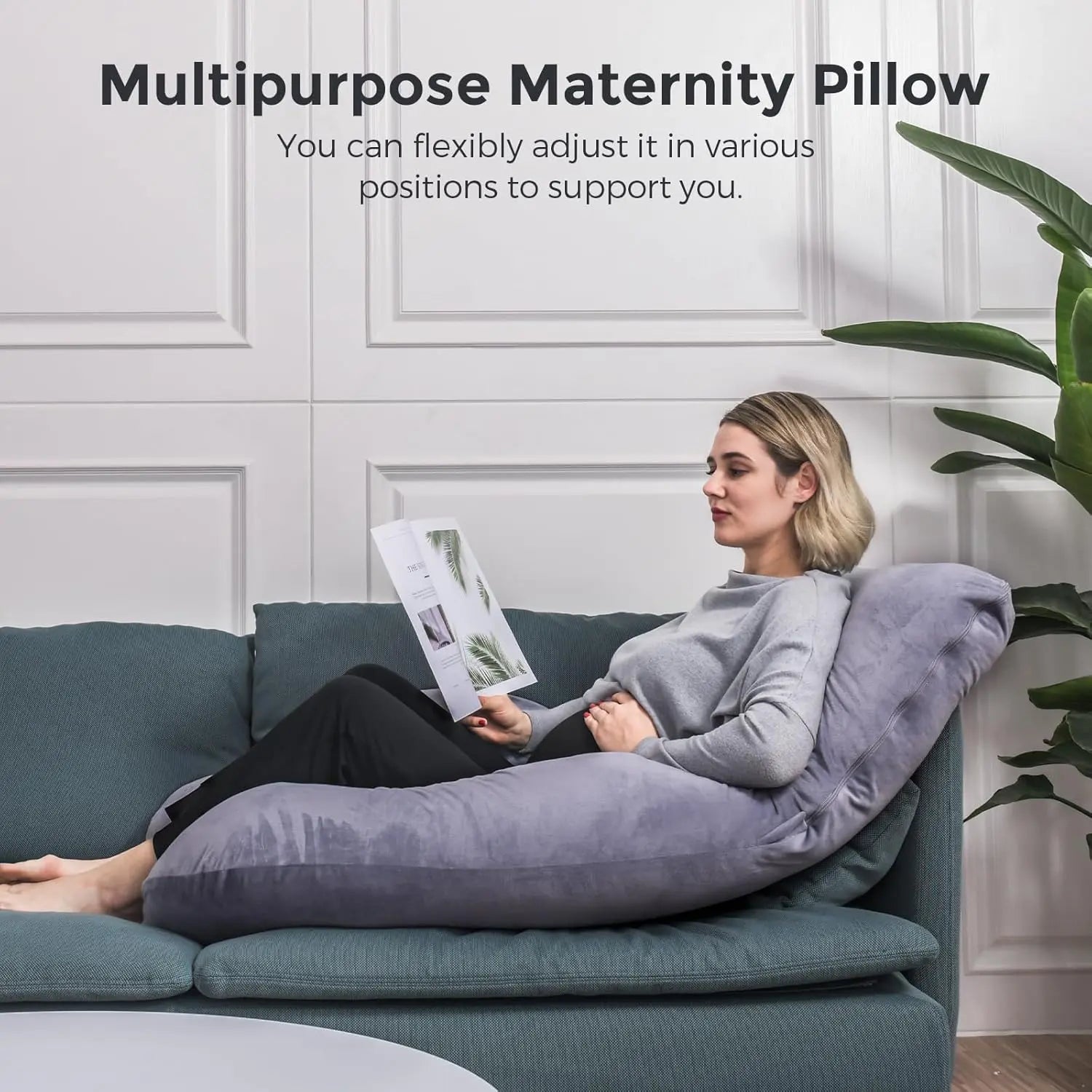 J Shaped Pregnancy Pillow - Jوسادة الحمل على شكل - Omuma